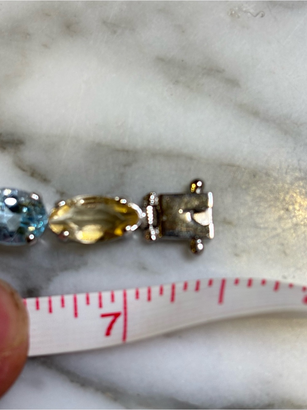 Sterling silver bracelet with various gemstones - Picture 12 of 12
